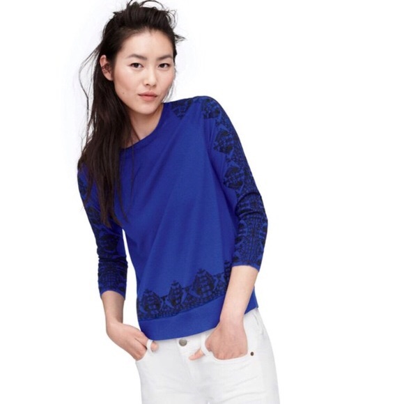 J. Crew Sweaters - J. Crew Merino embroidered-lace sweater
